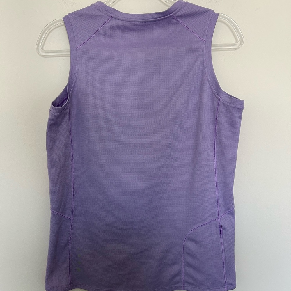 L.L. Bean Athletic Tank Top Purple Small Back Zip Pocket Mesh Activewear - Picture 4 of 6